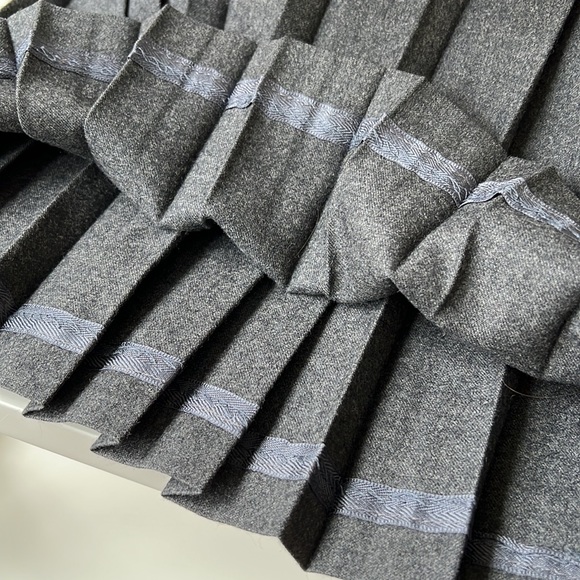 Vintage 80's Ralph Lauren 100% Wool Pleated Long Midi Long Charcoal Gray Size 6 - Picture 6 of 10